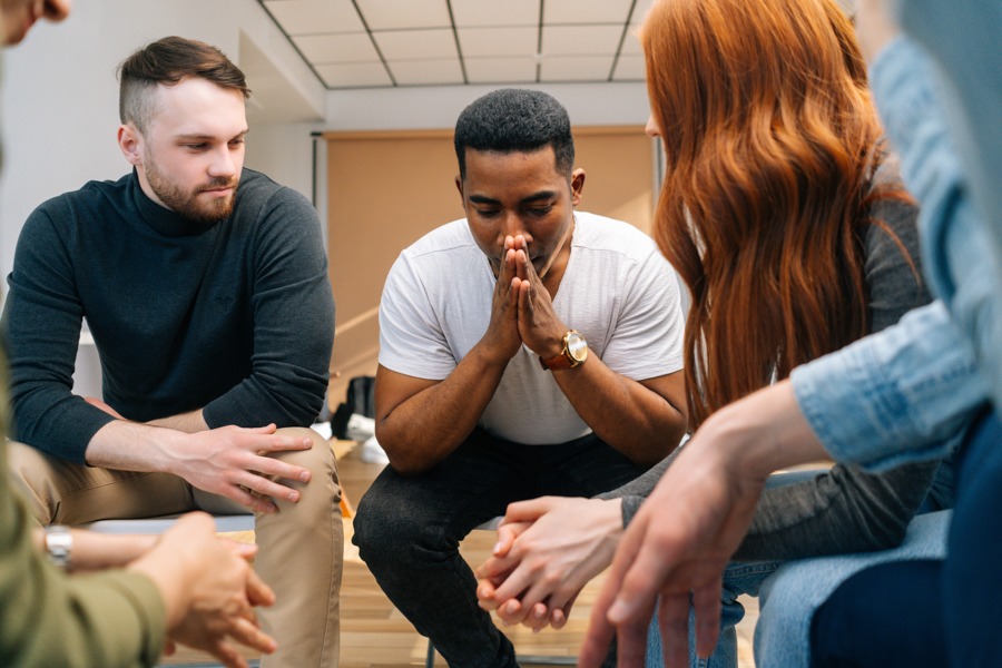substance-abuse-treatment men sitting at maryland addiction treatment center