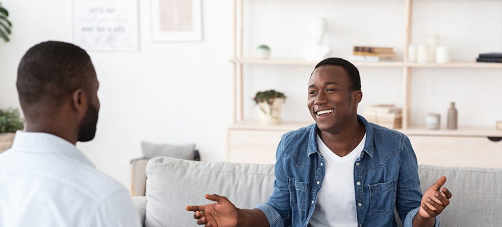 man in mental health therapy