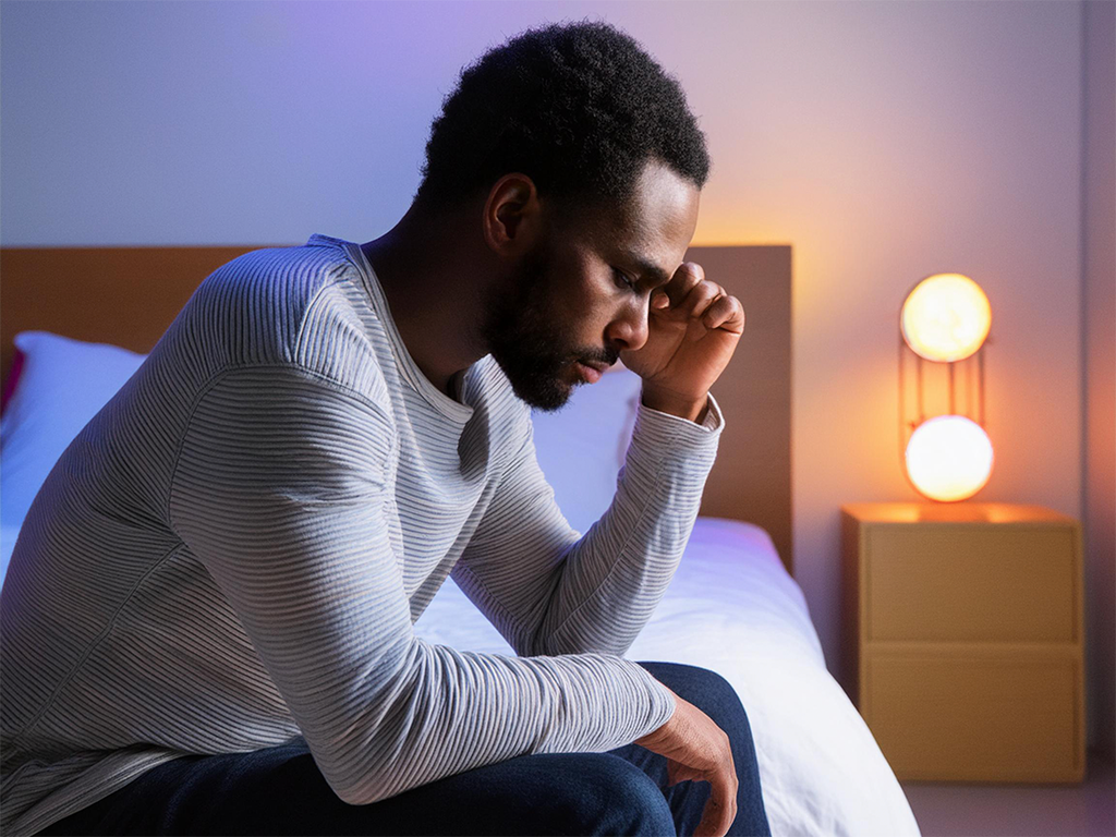 depressed man seeking mental health treatment
